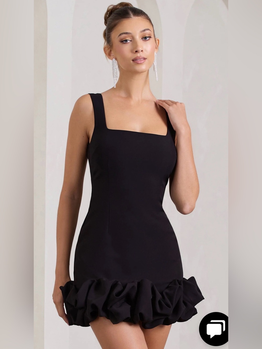 Club L Lucy Black Ruffle Mini Dress Like New